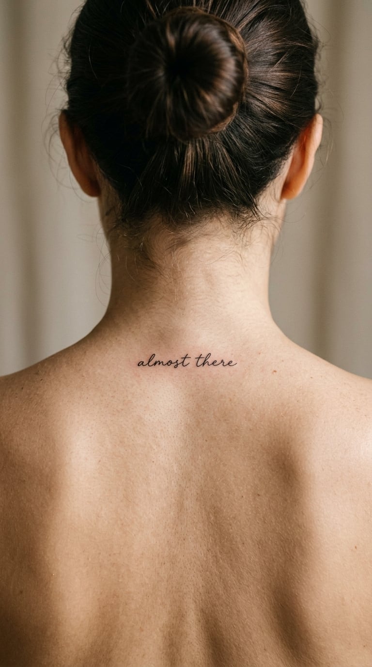 "Almost There" in Tiny Lowercase Script