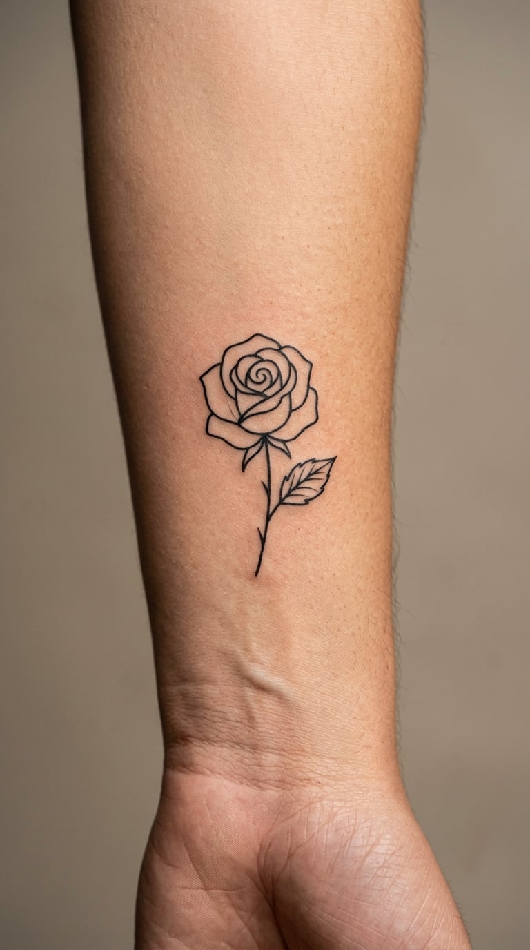 Single Rose Outline