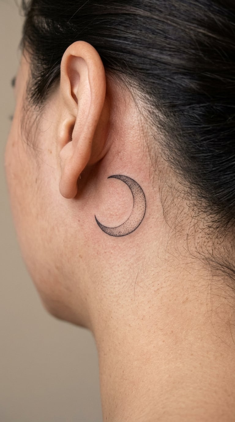 Dotwork Crescent Moon