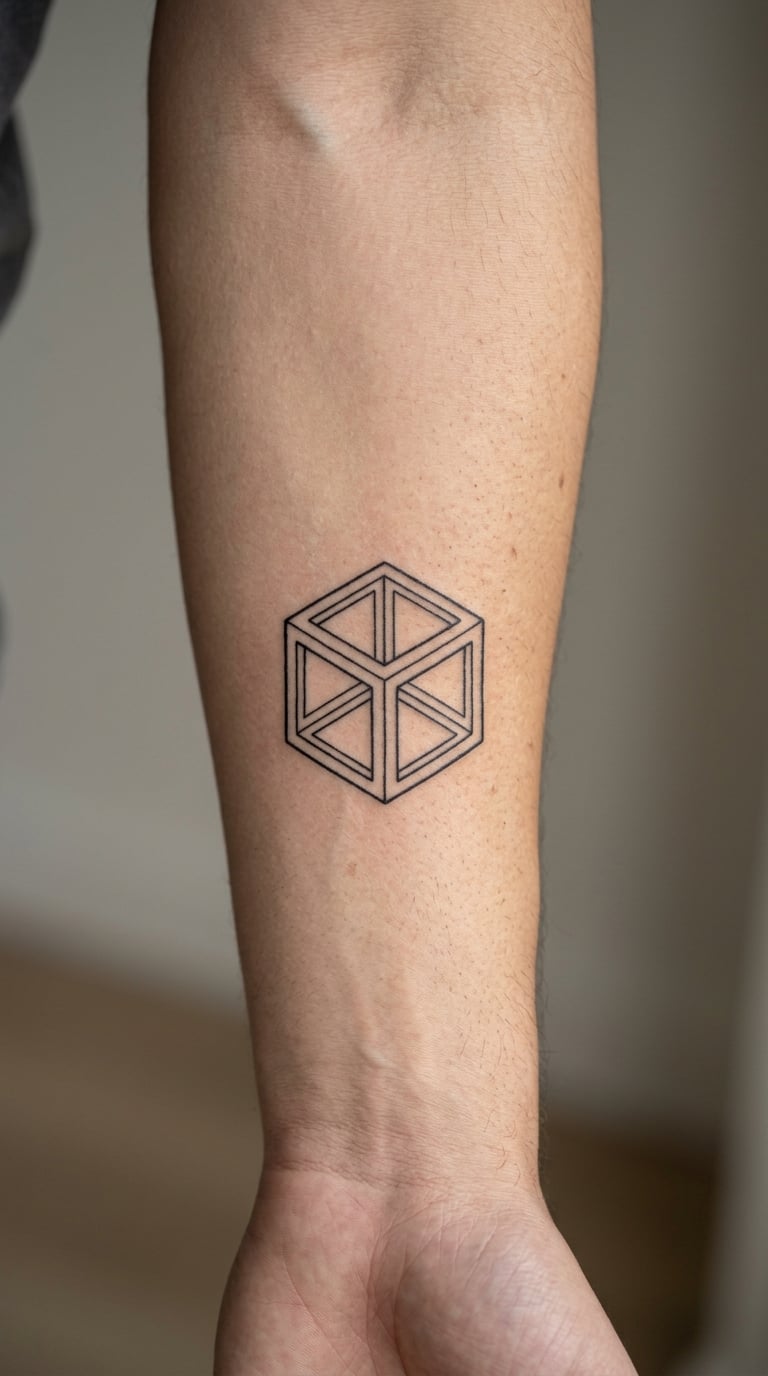Geometric Cube Outline