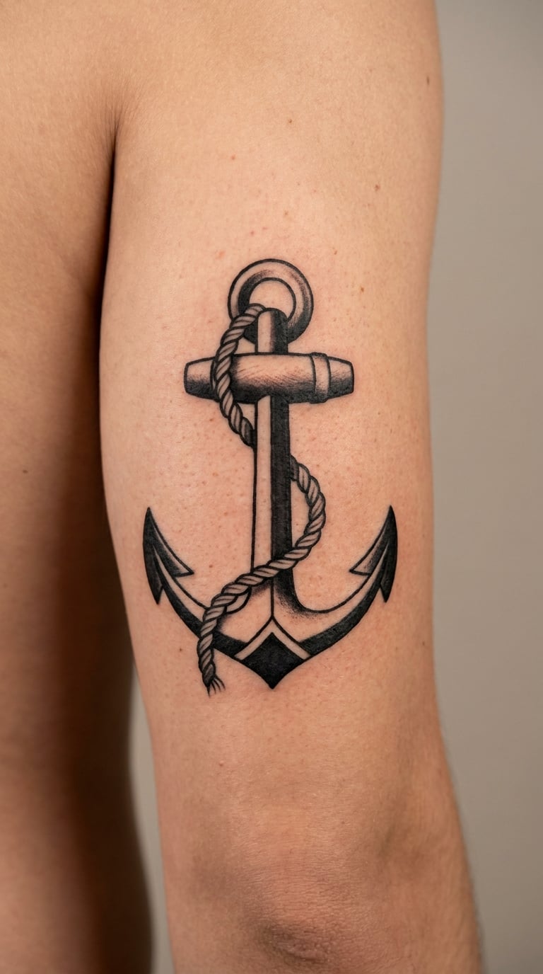 Anchor Strength Symbol Tattoo
