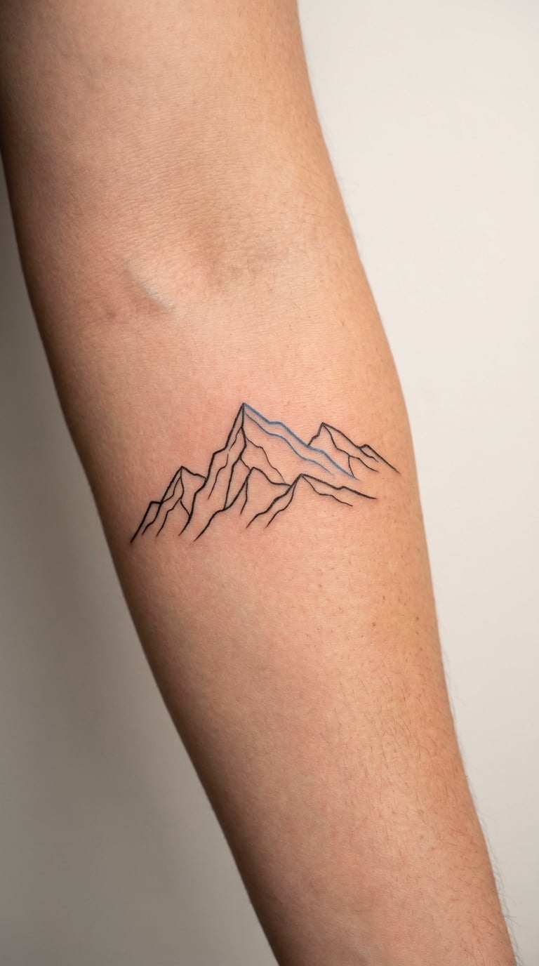 Mountain Range Strength Symbol Tattoo
