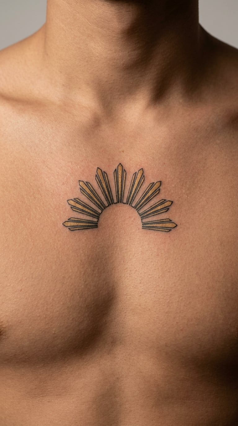 Rising Sun Strength Symbol Tattoo