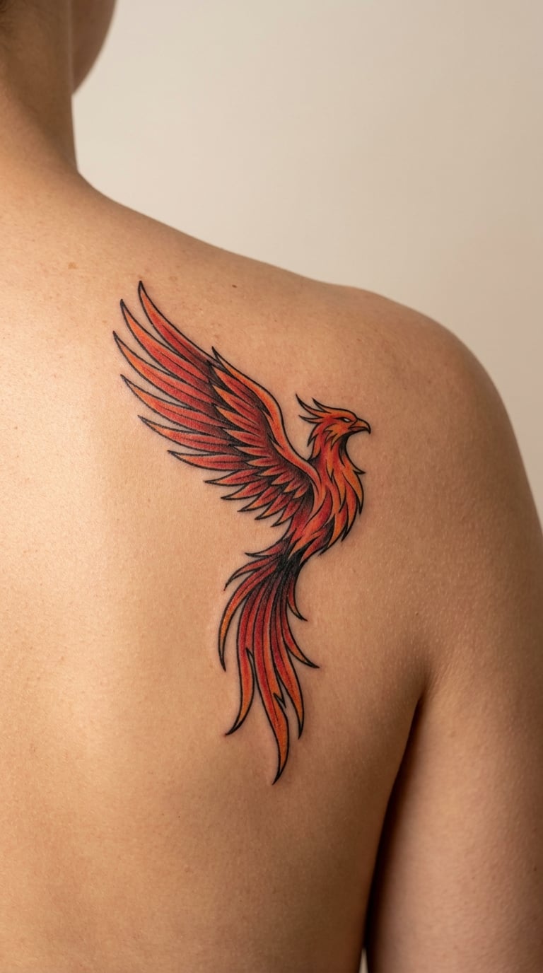 Phoenix Rising Strength Symbol Tattoo