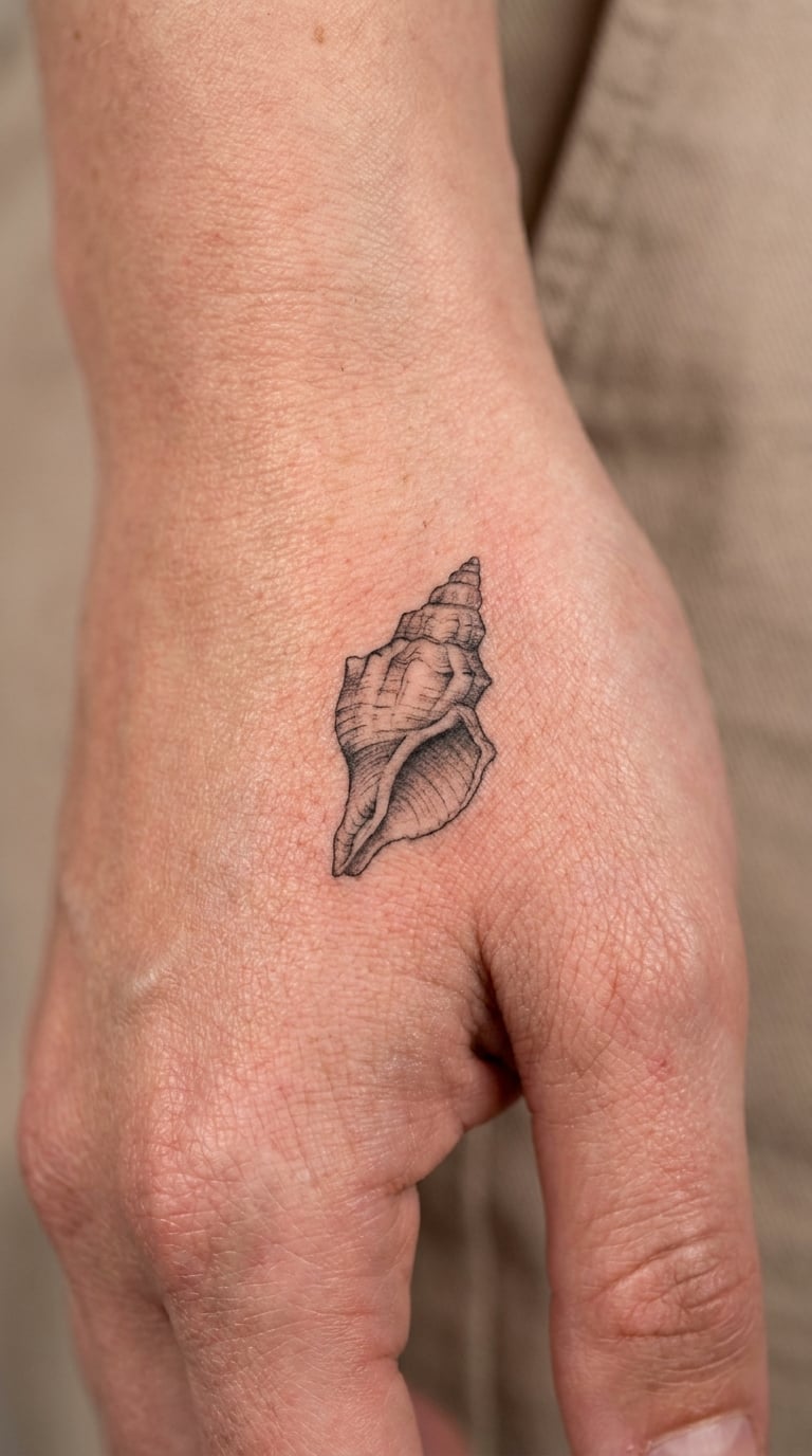 Micro-Realism Shell on the Back of the Hand