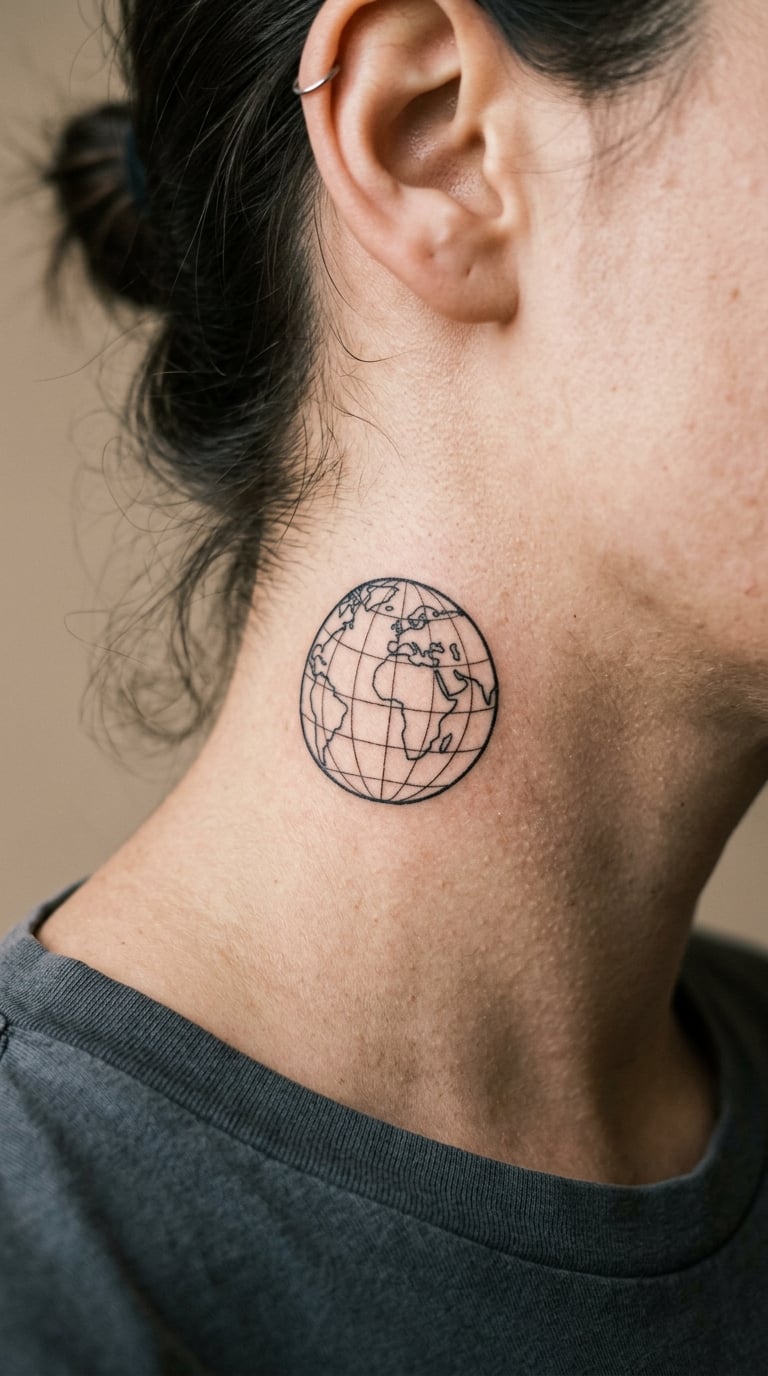 Small Outline Globe on the Neck