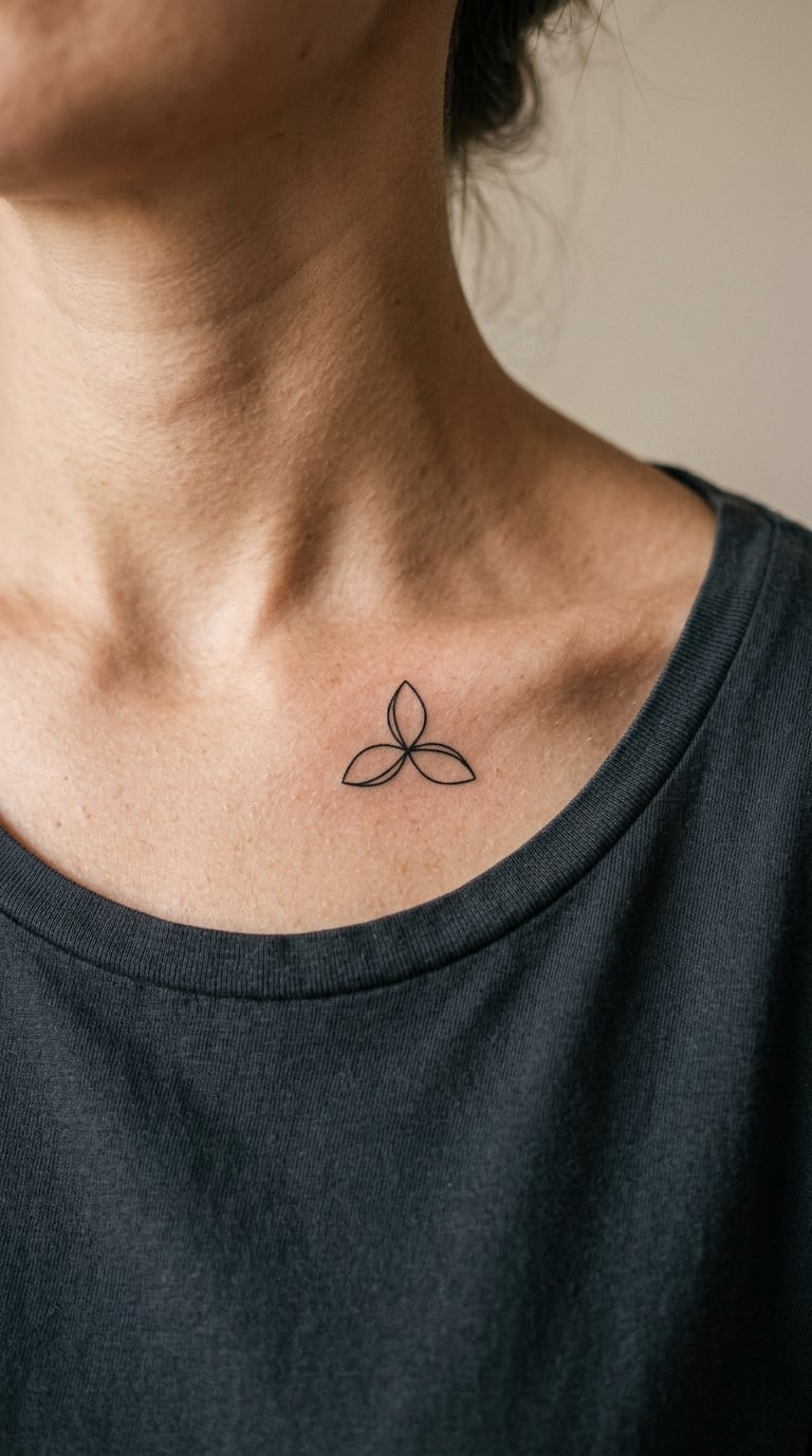 Three-Petal Flower on the Collarbone