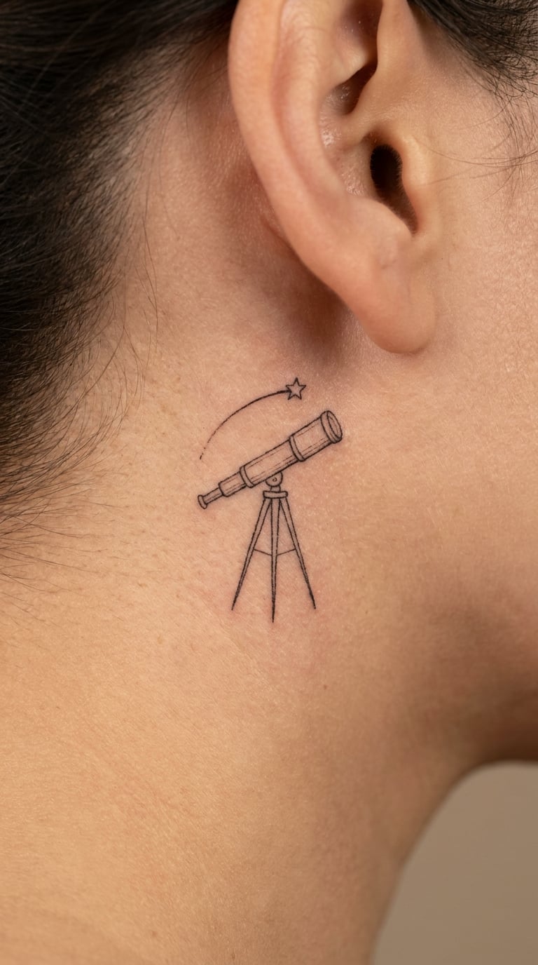 Telescope with a Shooting Star