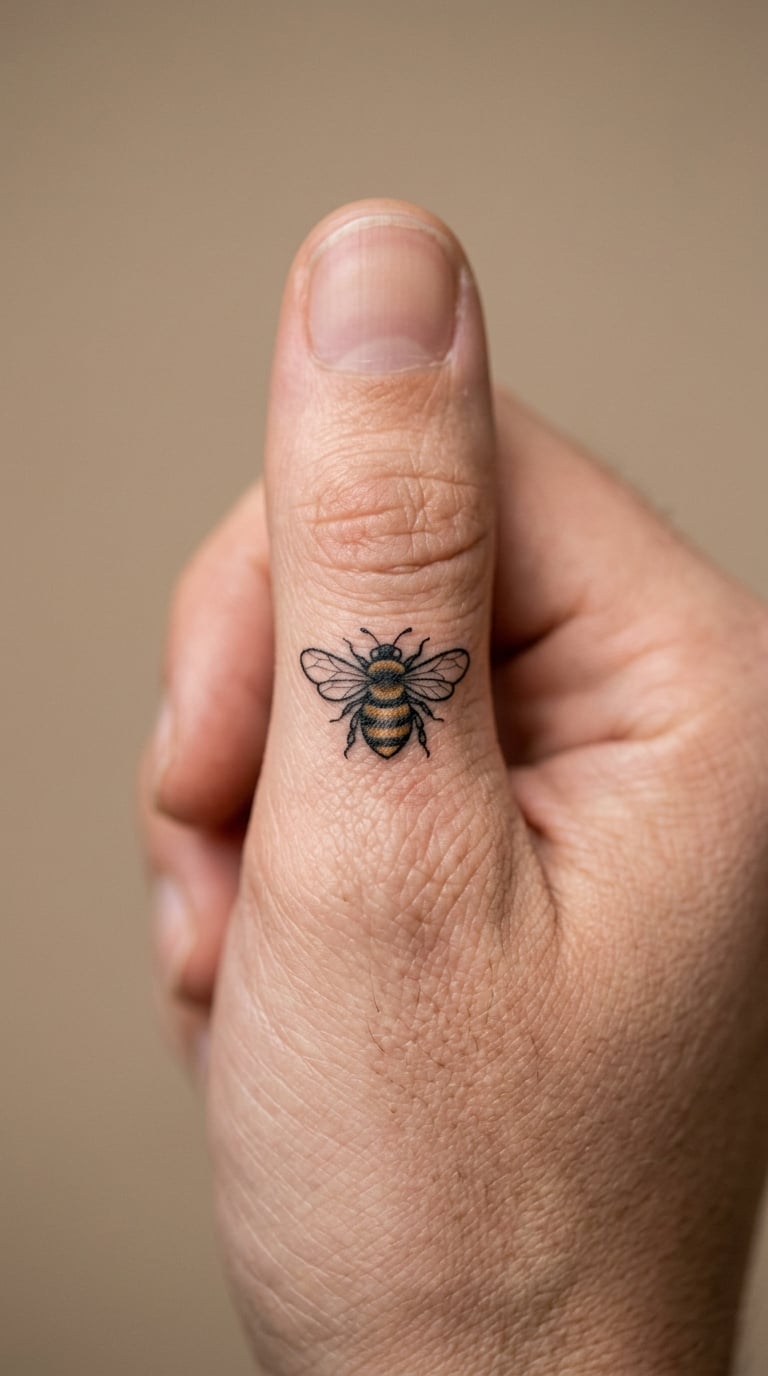 Minimal Bee With Transparent Wings