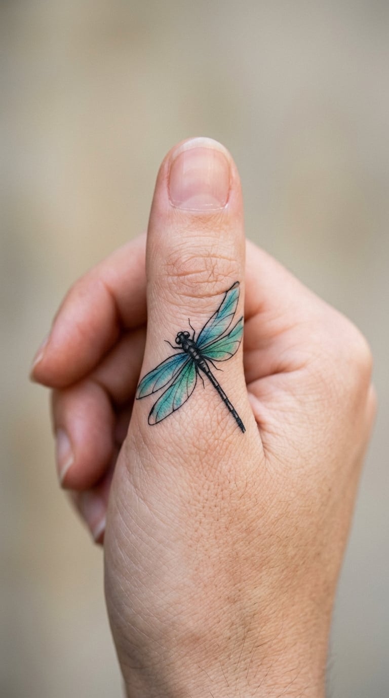 Dragonfly With Watercolour Wings