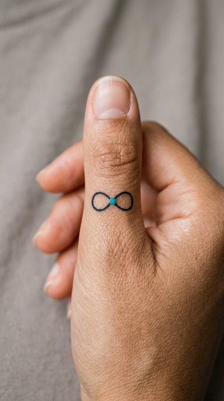 Infinity Symbol With Shared Dot Detail