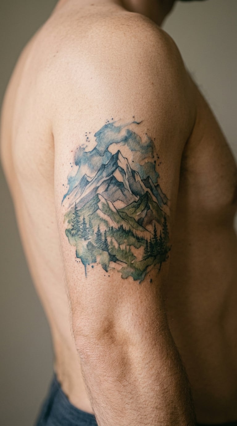 Watercolour Mountain Splash