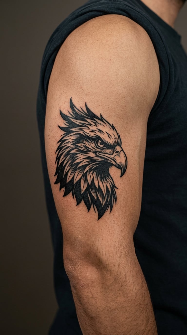 Blackwork Eagle Head