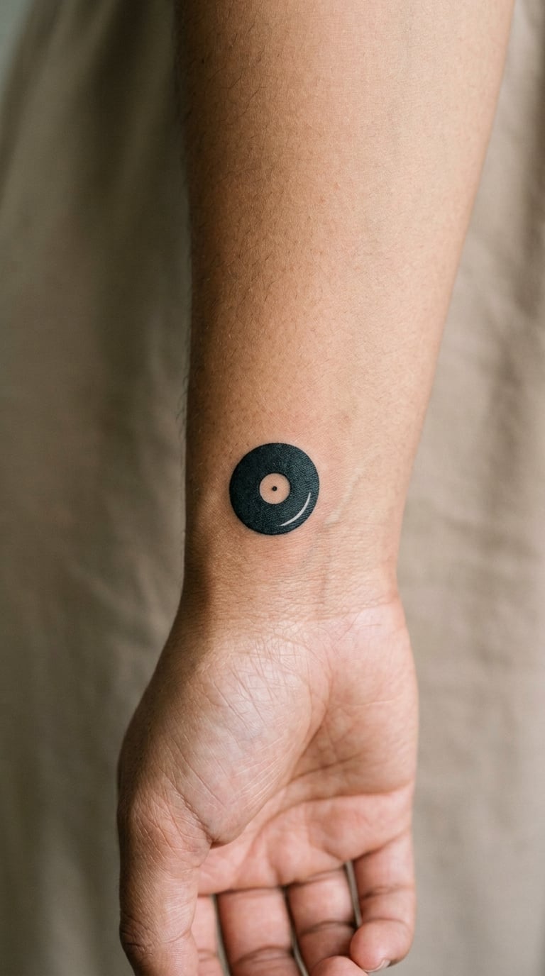 Minimal Black Disc with One Shine Line