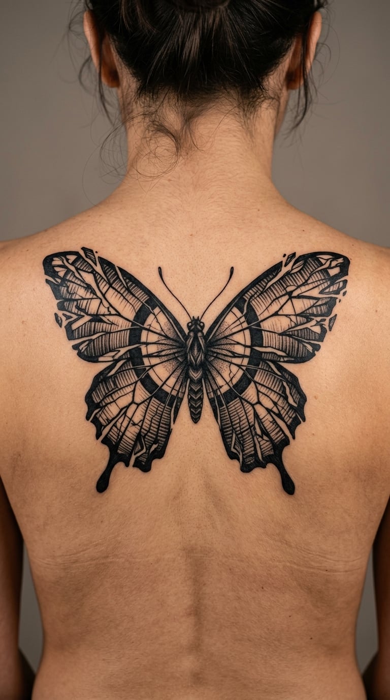 Butterfly Emerging from Record Grooves