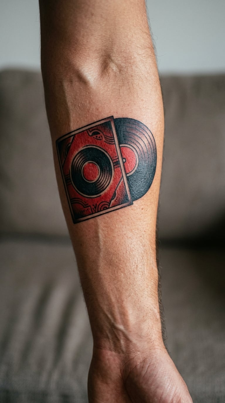 Record Sleeve with Peeling Half-Disc