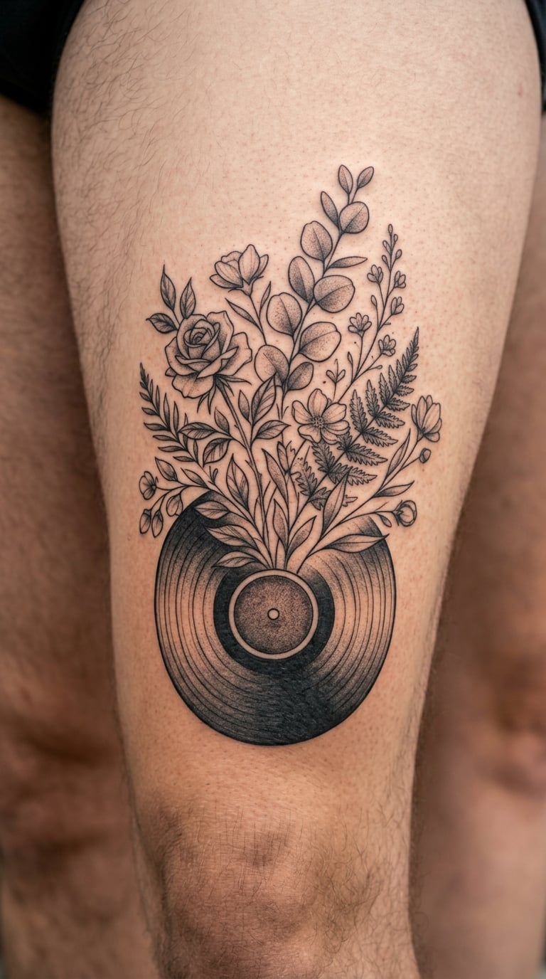 Botanical Record with Flowers from the Center Label
