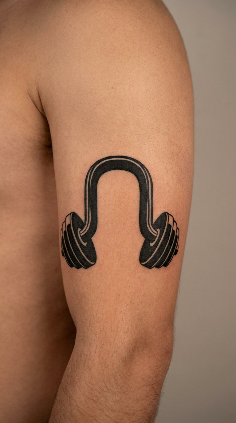 Barbell Bell in Blackwork