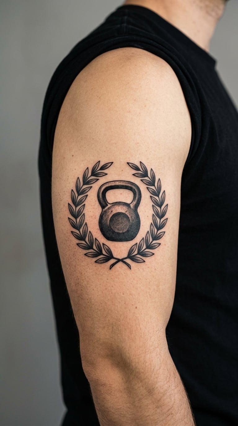 Kettlebell and Laurel Wreath
