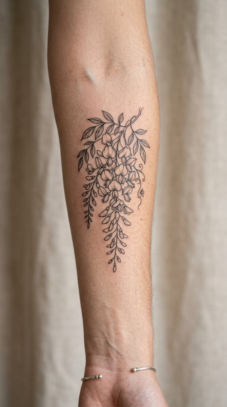 Fine-Line Hanging Wisteria Cluster
