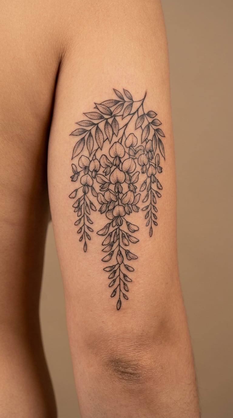 Dotwork Wisteria Rain