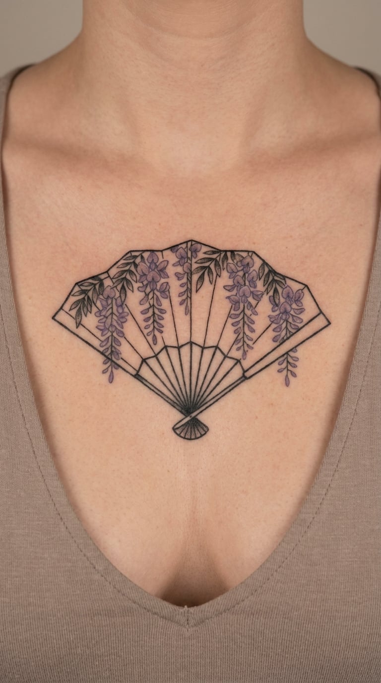 Geometric Wisteria Fan
