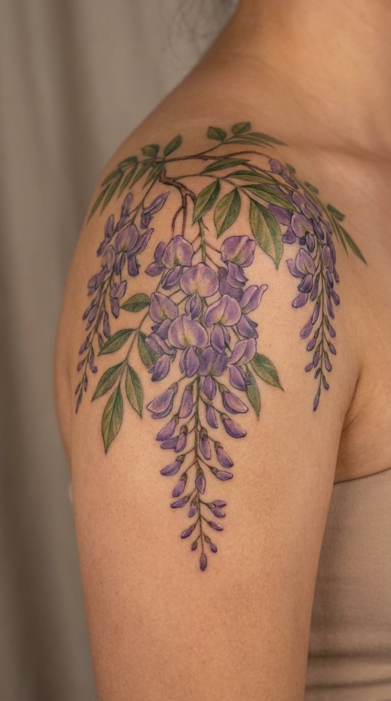 Shoulder-Cap Wisteria Cascade