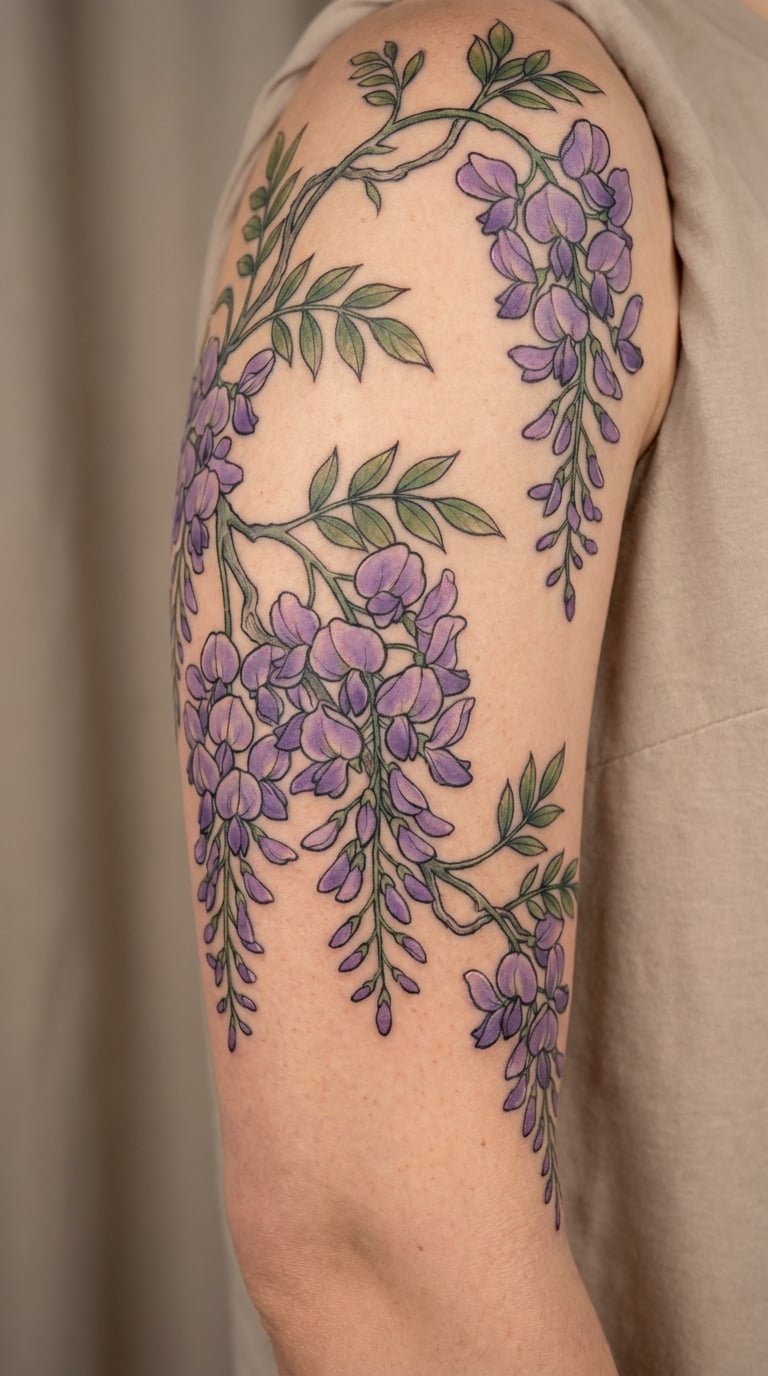 Sculptural Purple Wisteria Sleeve Element