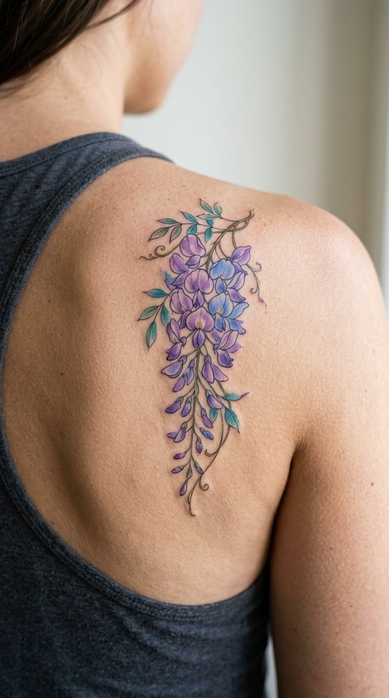 Watercolour Wisteria in Purple and Blue