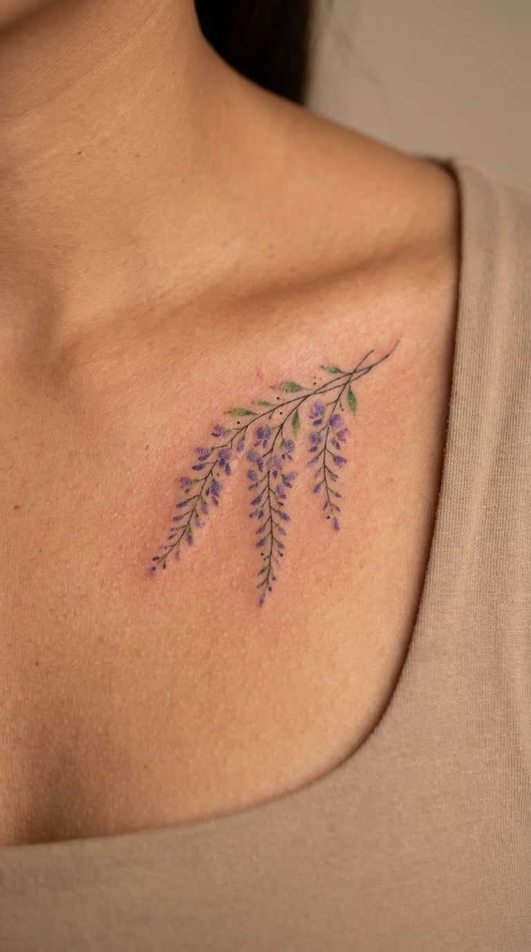 Micro Cascading Wisteria on the Collarbone