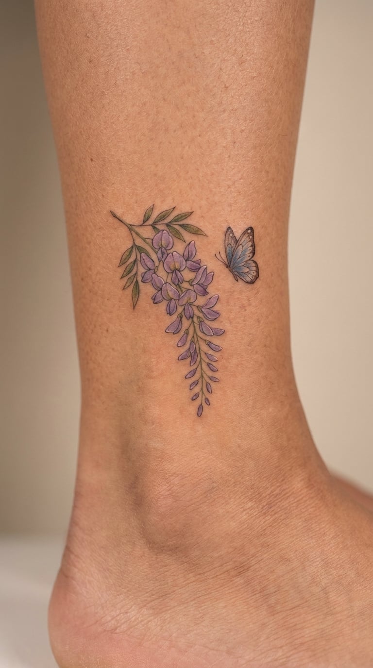 Wisteria with a Small Butterfly