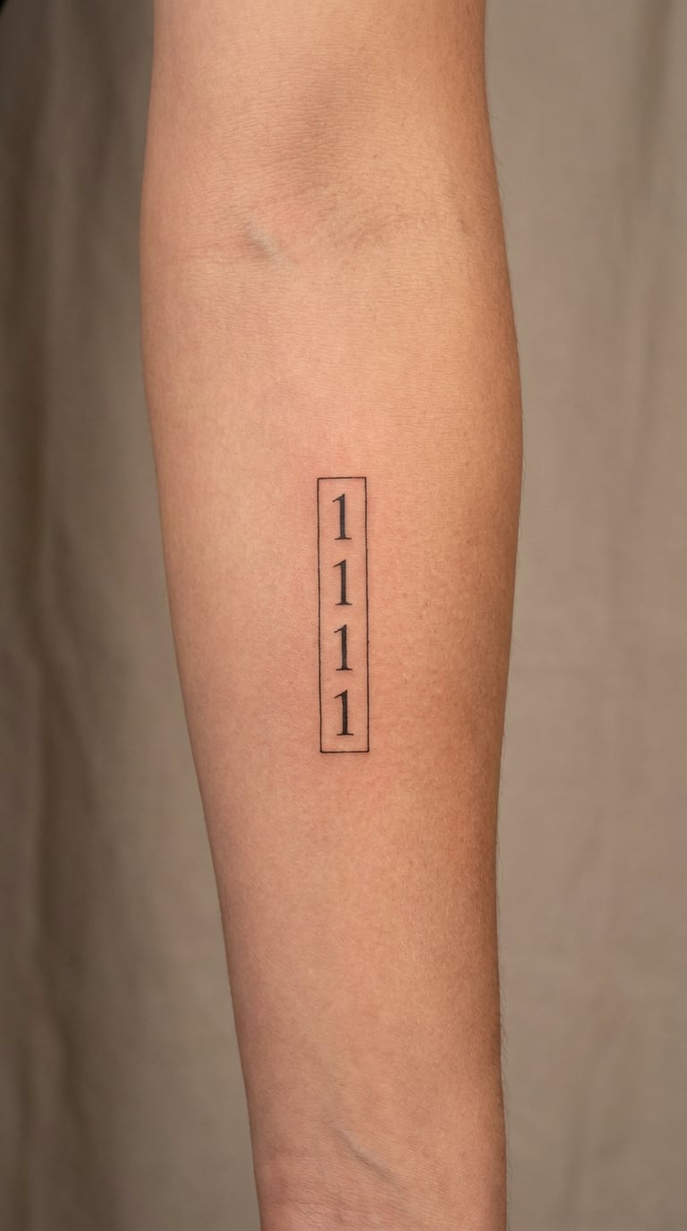 Stacked 1111 Numeral Tattoo