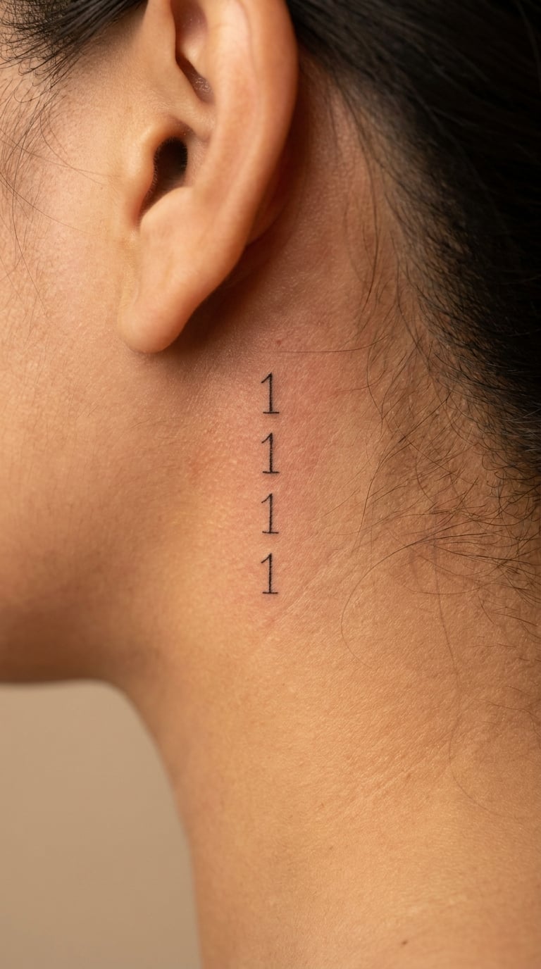 Vertical 1111 Behind the Ear