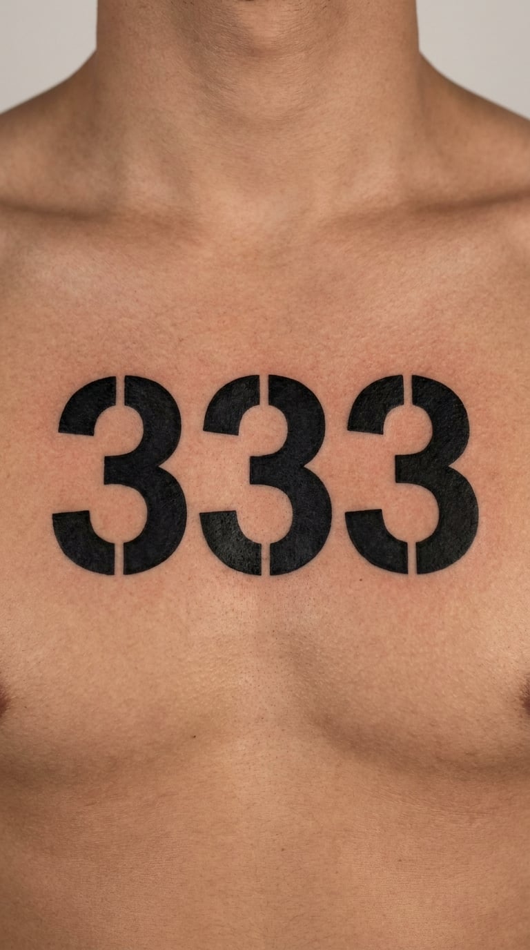Large 333 as a Chest or Back Statement