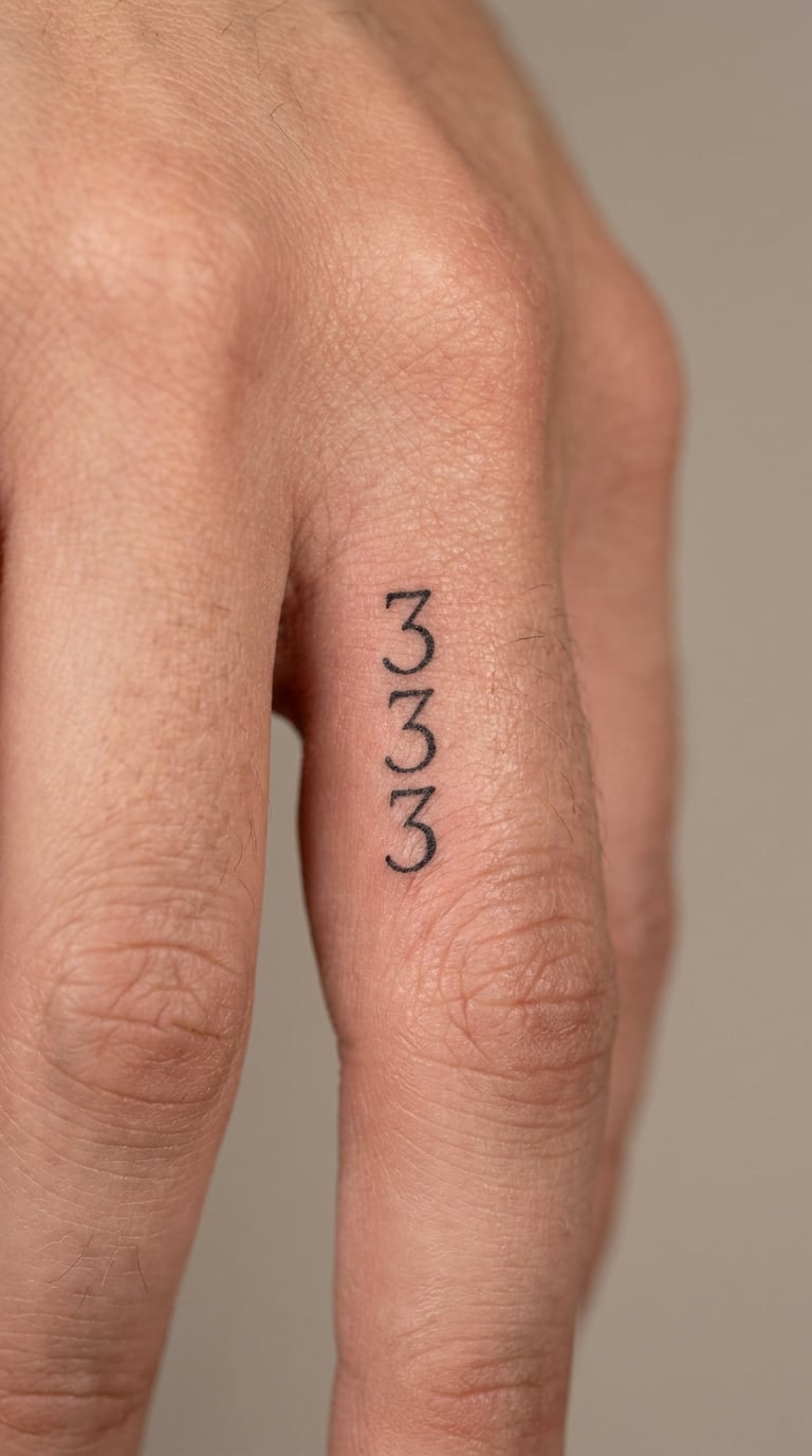 Tiny 333 Number on the Finger