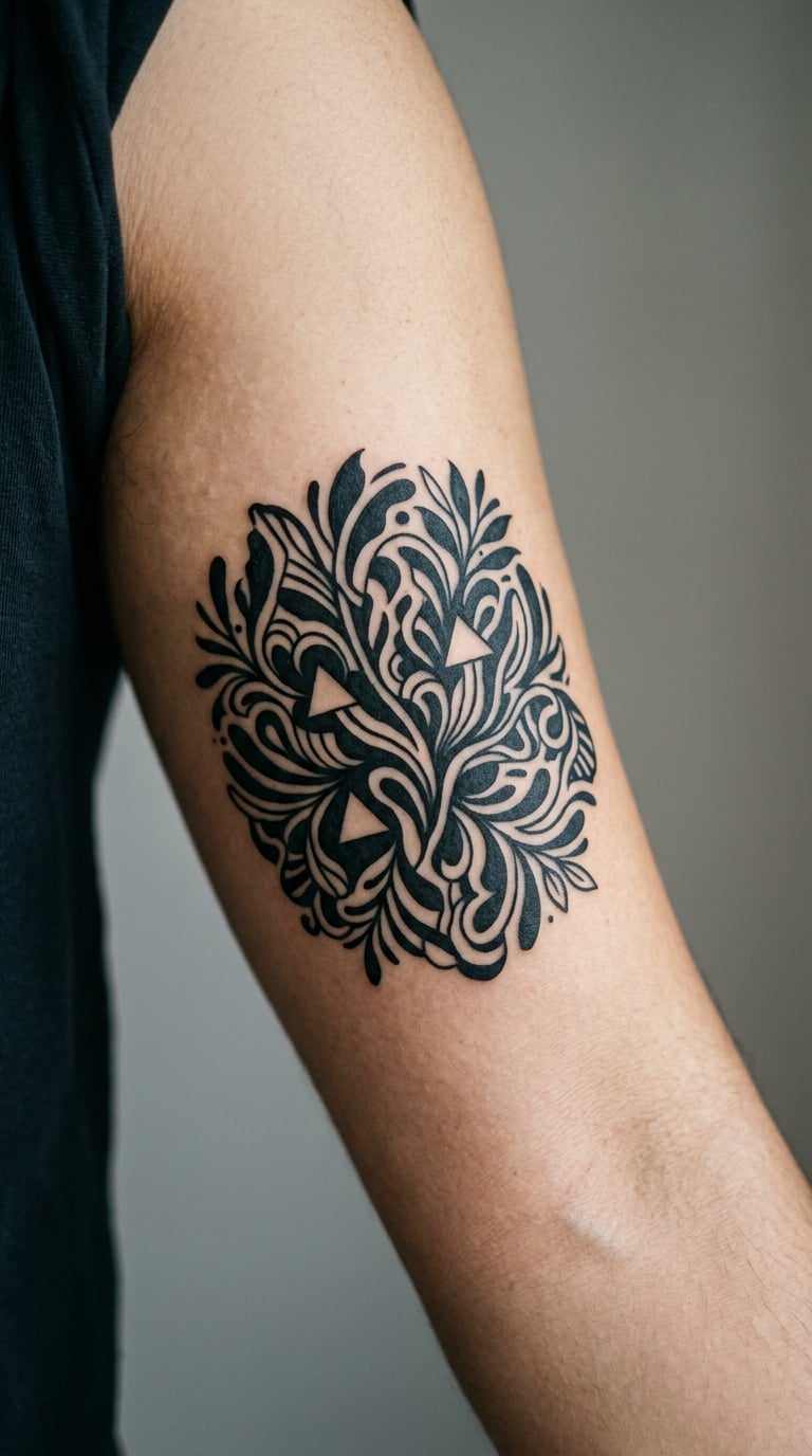 Abstract Blackwork Block