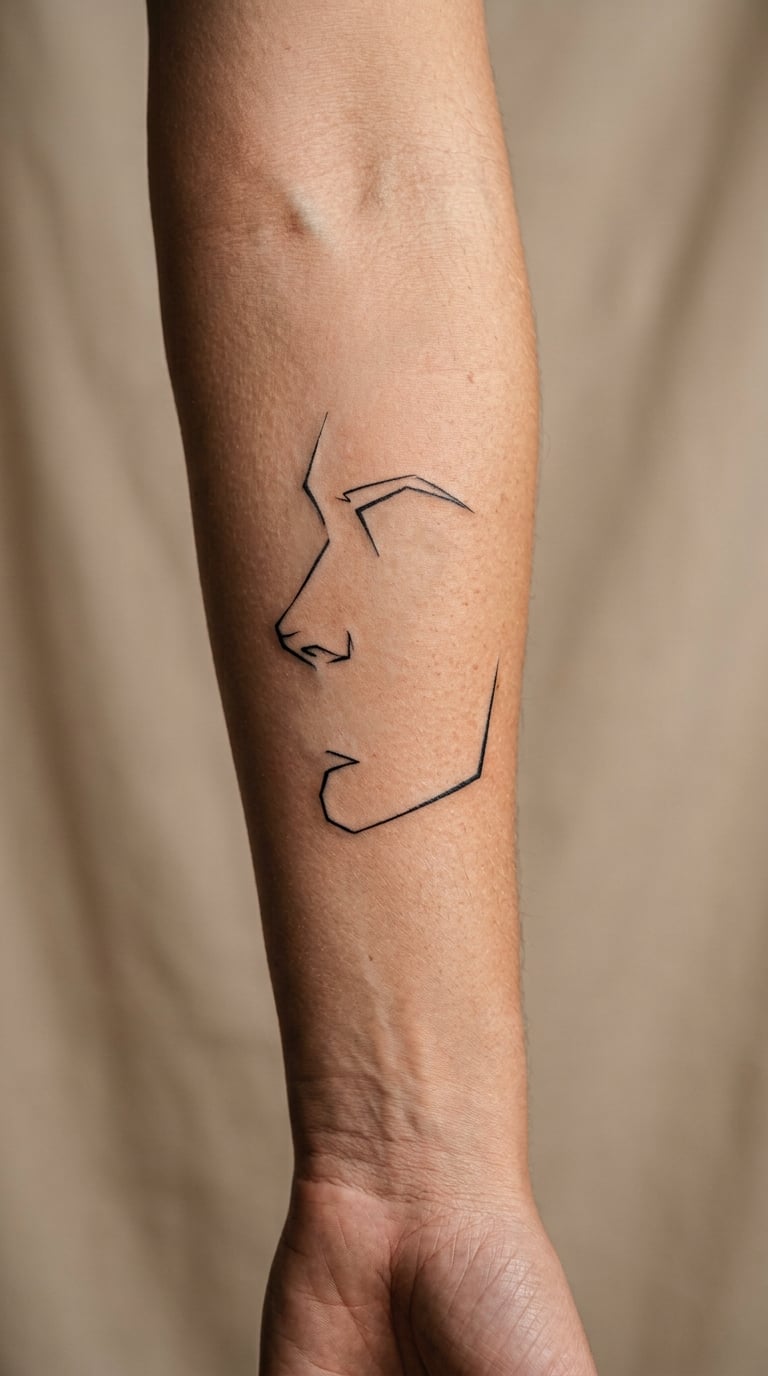 Abstract Linear Portrait Fragment