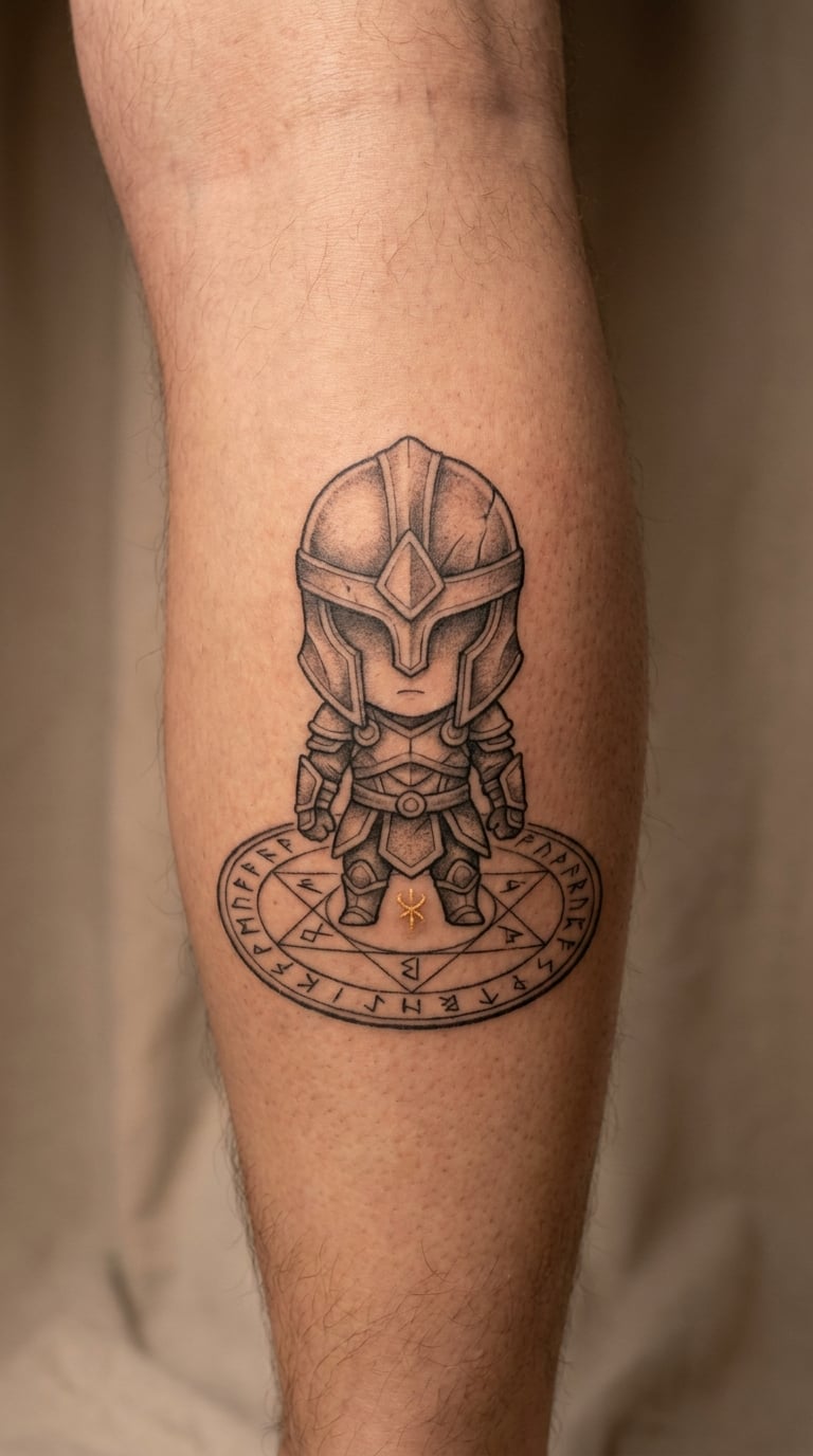 Mini Shonen Warrior in a Summoning Circle