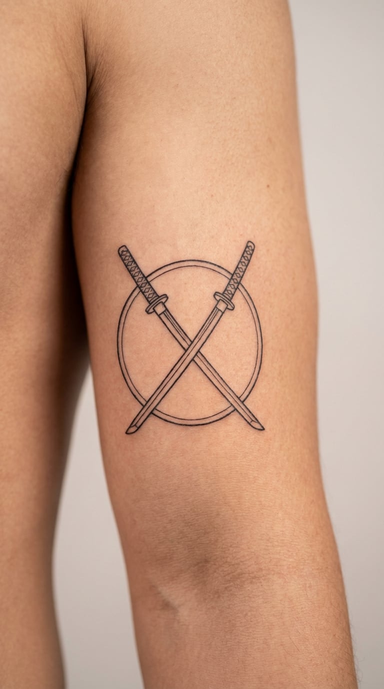 Crossed Swords in a Circle