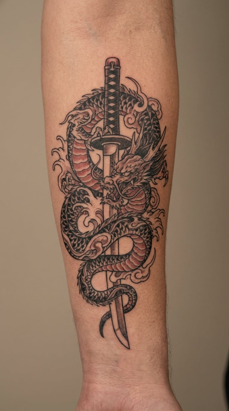 Dragon-Wrapped Sword Guard