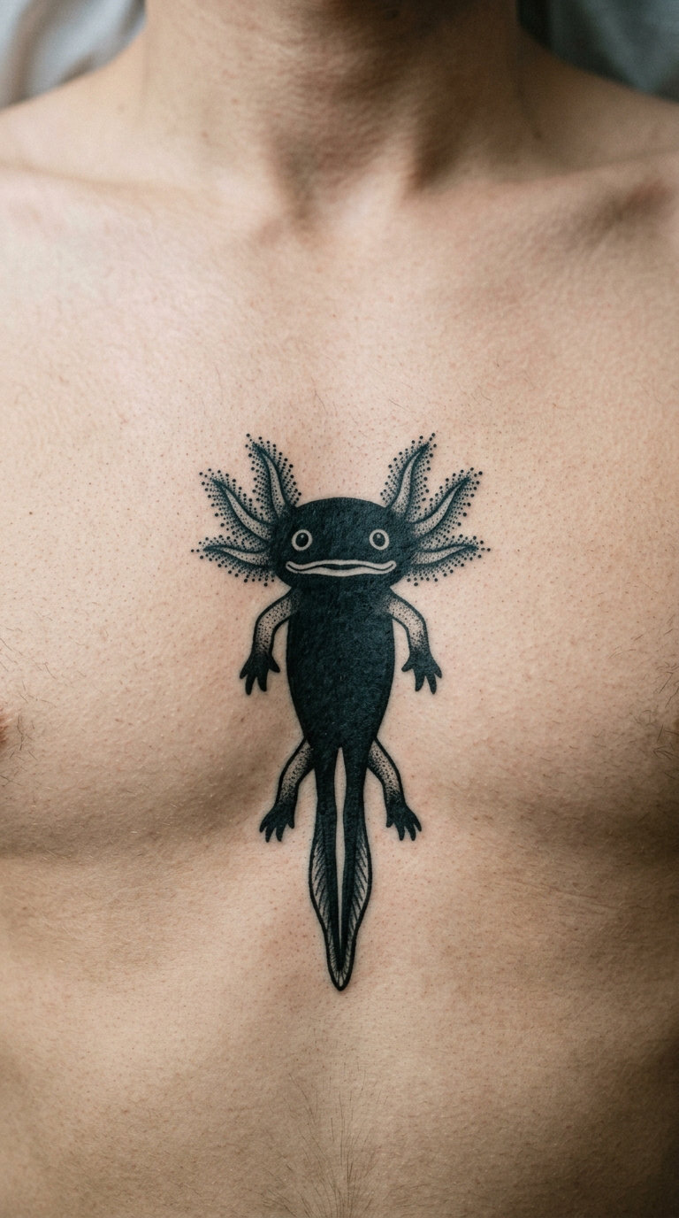 Dotwork Axolotl Gills