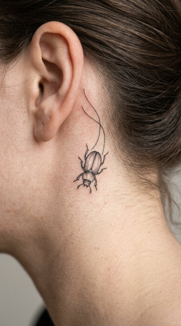 Fine-Line Beetle Flight Path Behind the Ear