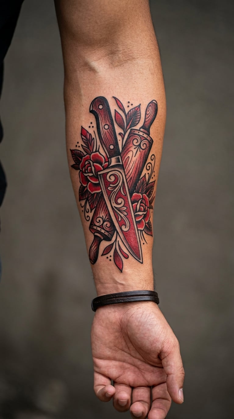 Traditional Chef's Knife with Rolling Pin