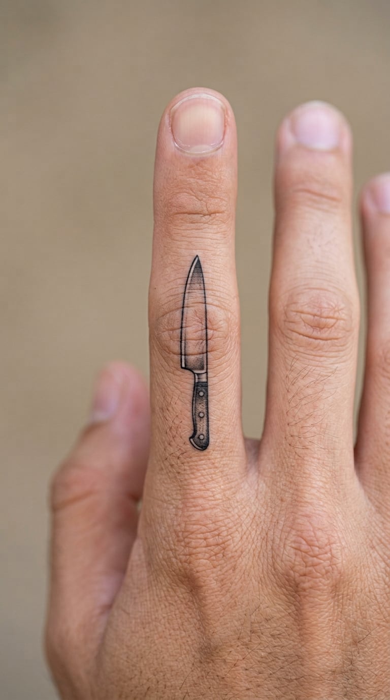 Micro-Reality Chef's Knife on the Finger
