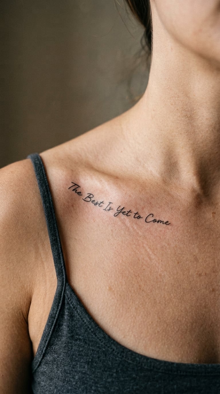 The Best Is Yet to Come Collarbone Quote