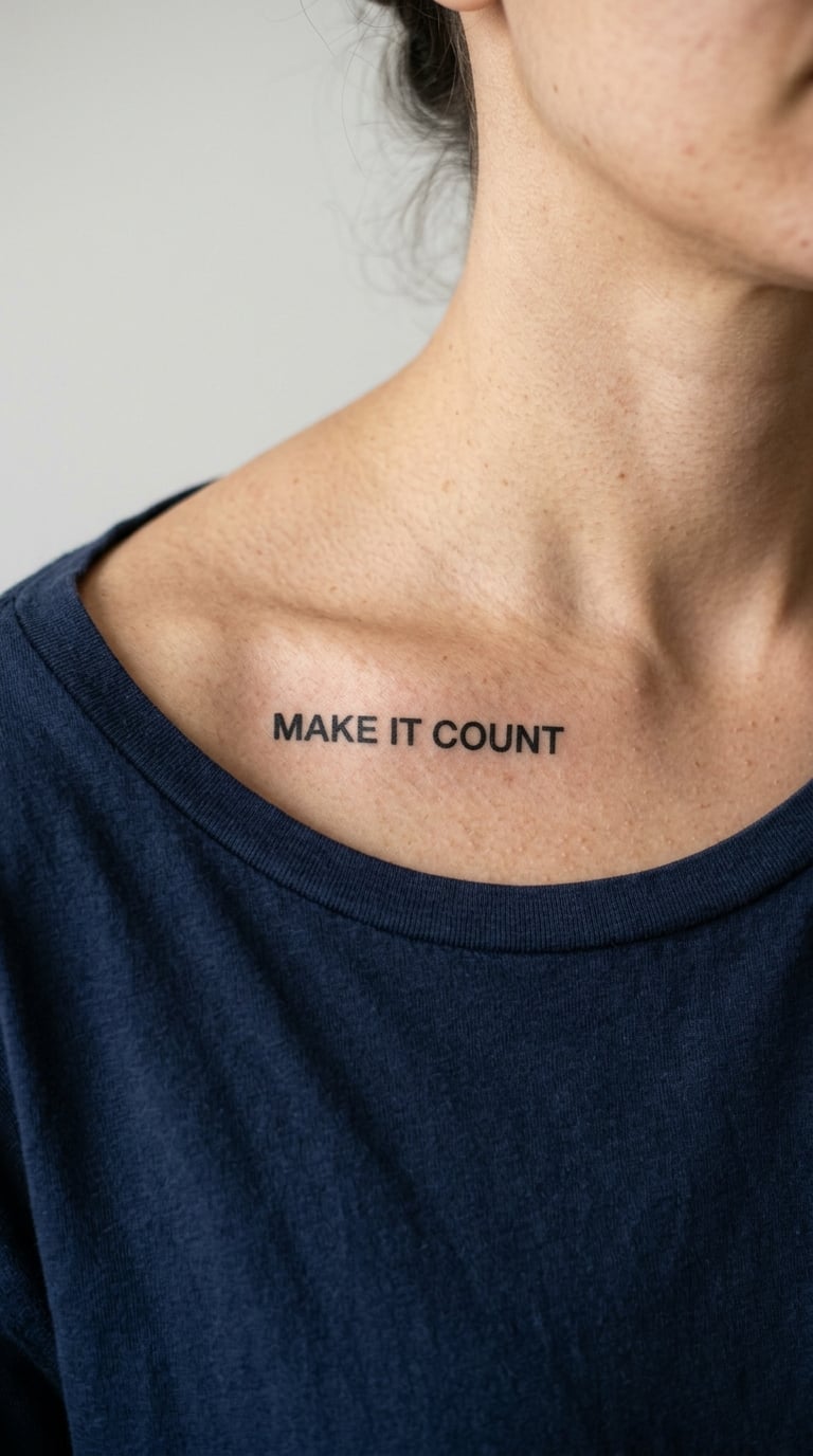 Make It Count Collarbone Quote