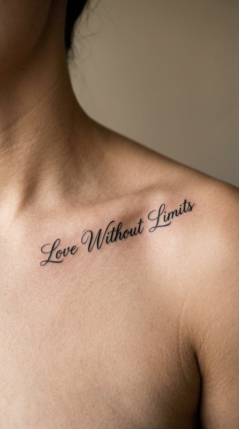 Love Without Limits Collarbone Quote