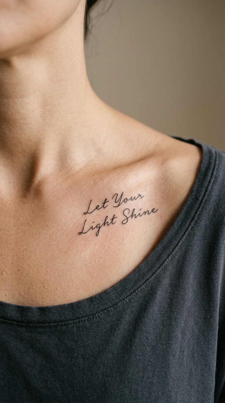 Let Your Light Shine Collarbone Quote