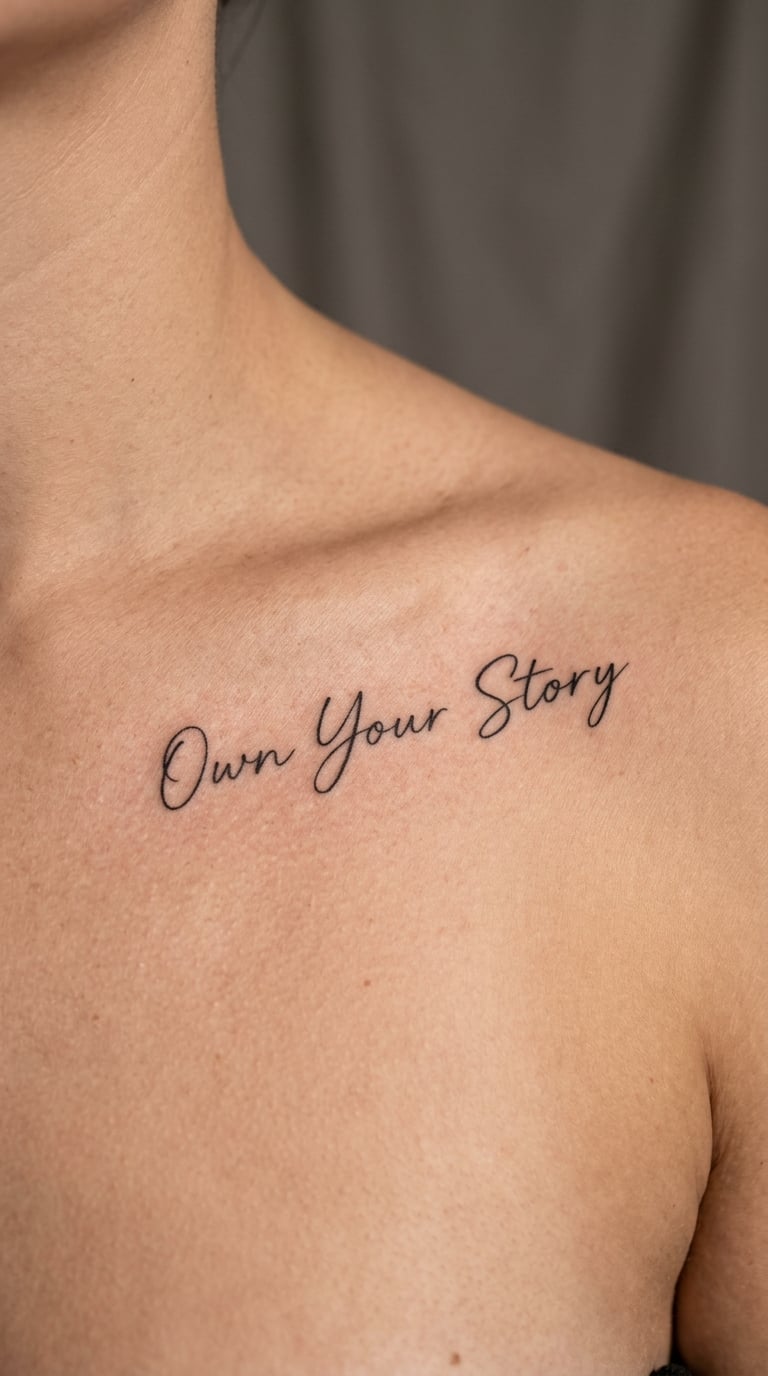 Own Your Story Collarbone Quote