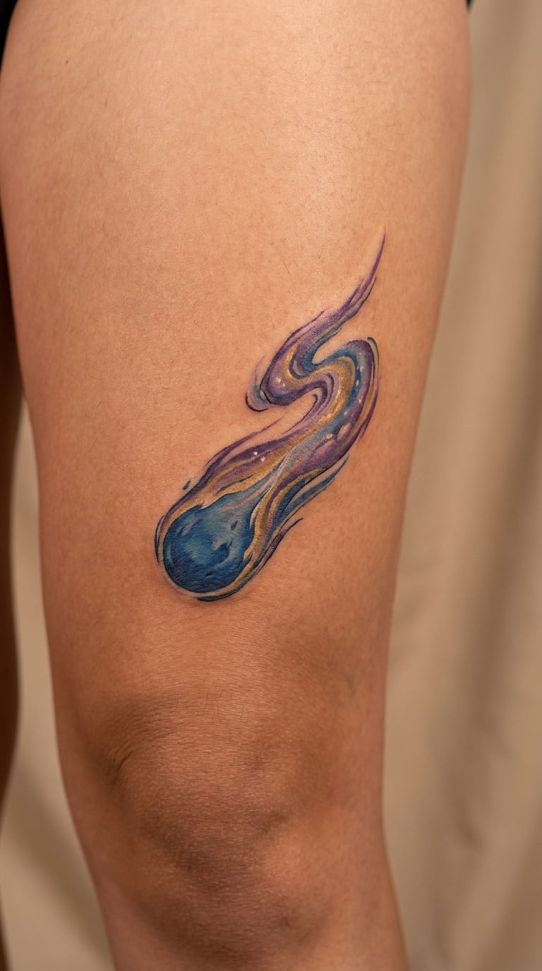 Painterly Comet with a Galaxy Tail